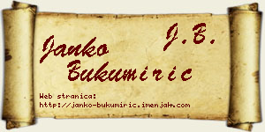 Janko Bukumirić vizit kartica